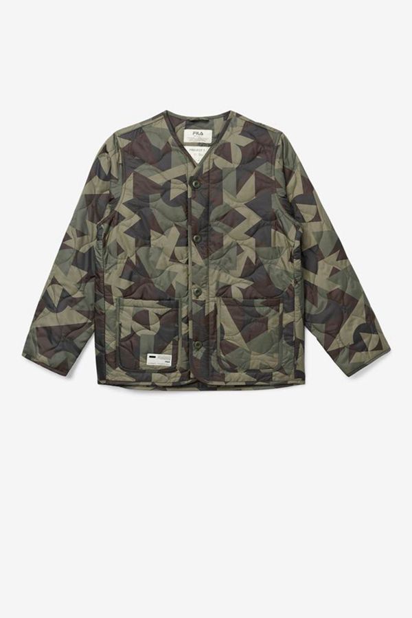 Chaquetas Fila Hombre Kaki - Project 7 Lightweight Quilted Military - España 537402BDI